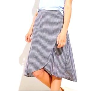 Loft black & white gingham high low skirt